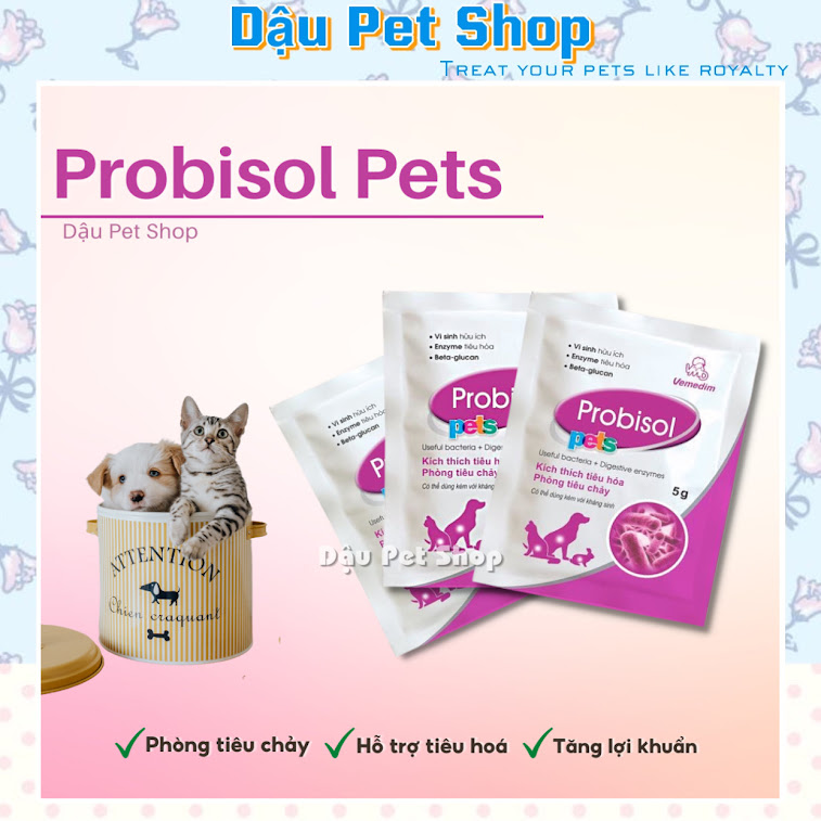Combo Men Tiêu Hóa Probisol Pets Cho Chó Mèo Gói 5g