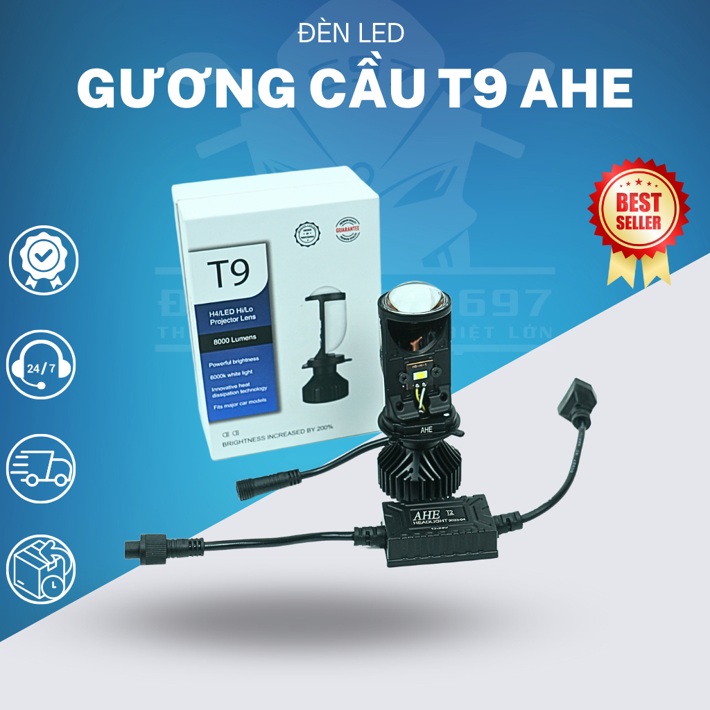 Đèn pha led gương cầu t9 ahe