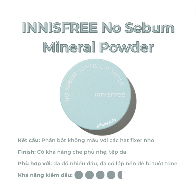 Phấn phủ bột kiềm dầu innisfree no sebum