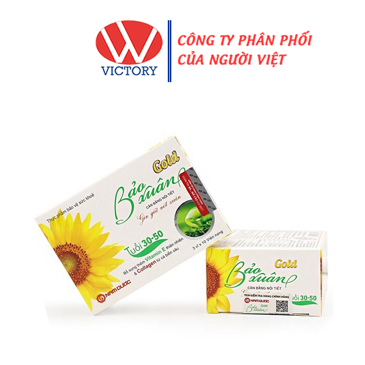 [HCM]Bảo Xuân Gold (Hộp 30 VIên) - Viên uống cân bằng nội tiết tố nữ dành cho Phụ Nữ 30 đến 50 tuổi - Victory Pharmacy