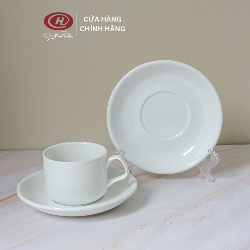 Tách Cafe 140ml Trắng Trơn - Sứ Minh Châu - CN02