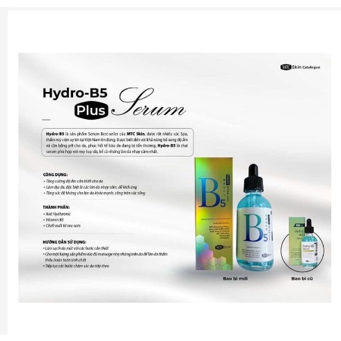 Tính chất serum hydro b5 mtc skin - serum cấp ẩm, phục hồi da chính hãng 100%