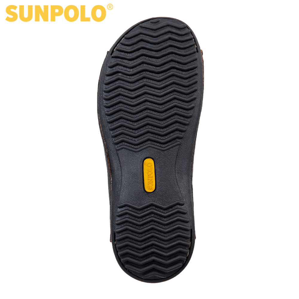 Dép nam da bò SUNPOLO DQN024 (Đen, Nâu)