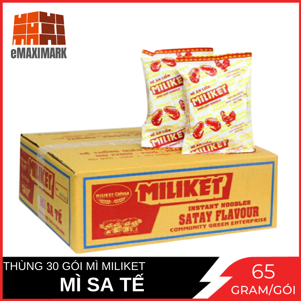[DATE THÁNG 7] Mì Sa Tế Miliket Thùng 30 Gói (65G/Gói)
