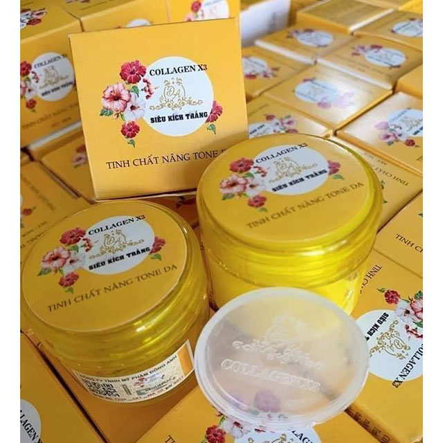 Combo 2 kem kích trắng collagen x3 30g siêu trắng mịn da dùng trộn kem