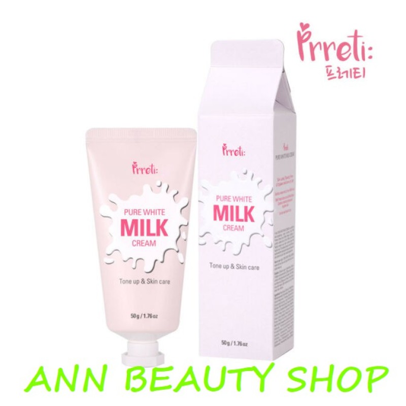 Kem dưỡng trắng da Prreti Pure White Milk Cream 50gr nhập khẩu