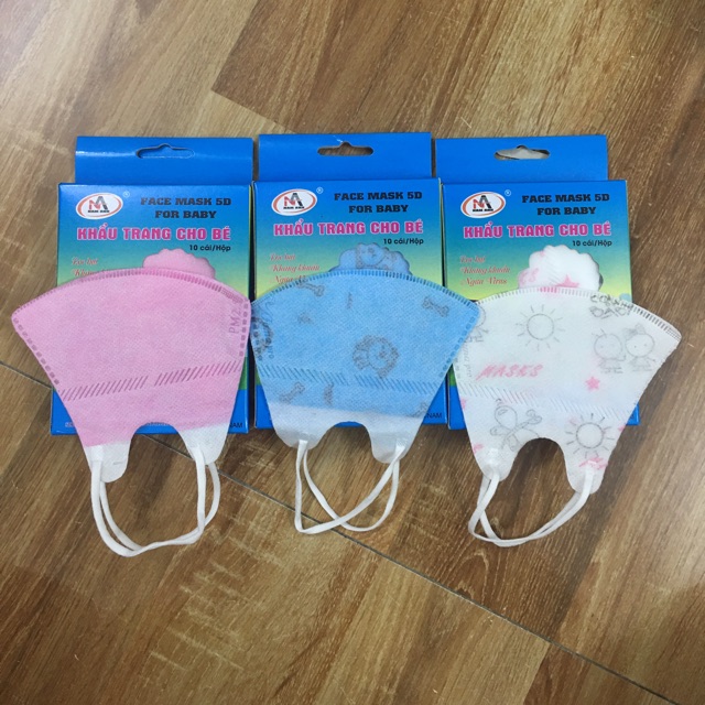 Khẩu trang 5d mask trẻ em - khẩu trang 5d mask cho bé từ 1-10 tuổi