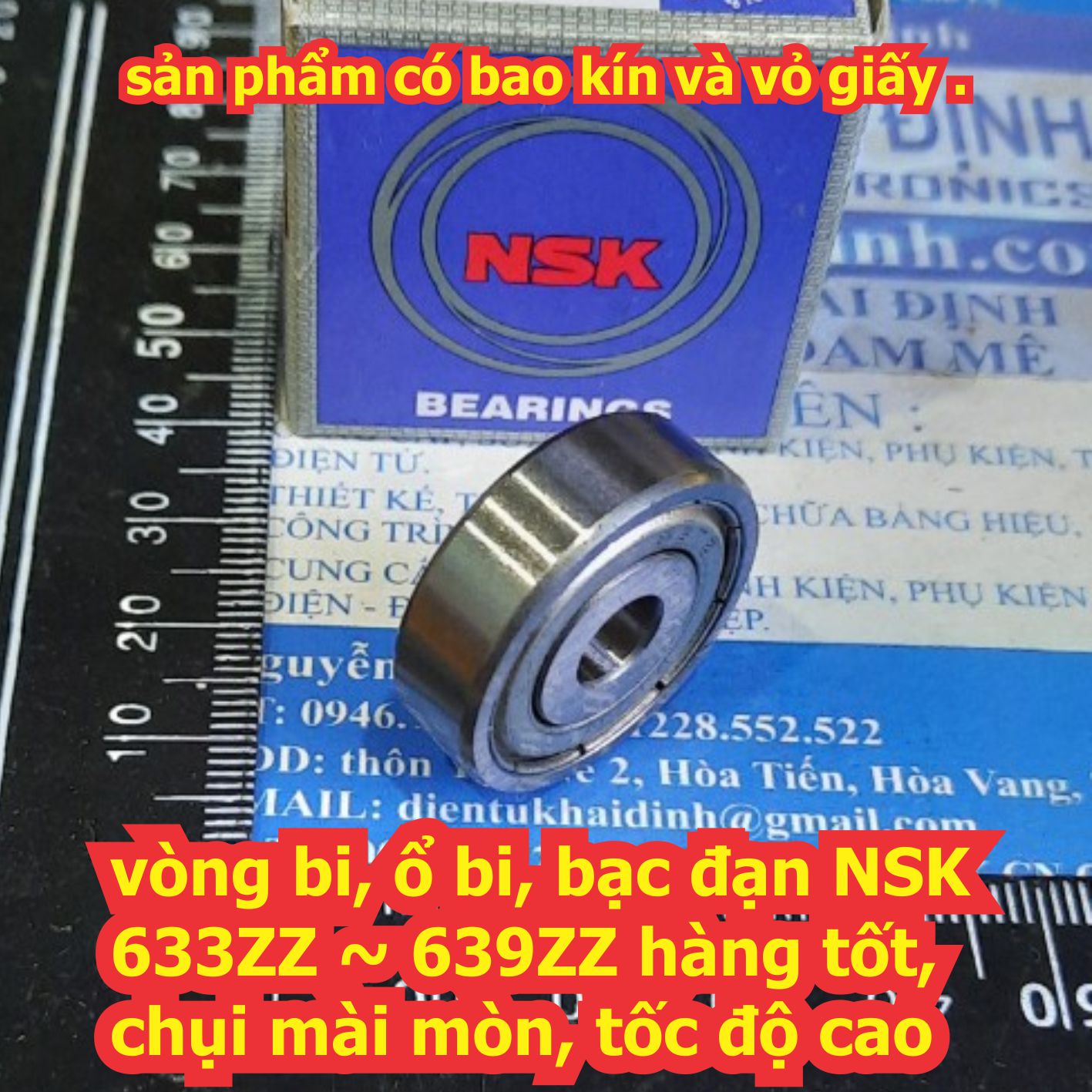 vòng bi, ổ bi, bạc đạn NSK 633zz 634zz 635zz 636zz 637zz 638zz 639zz hàng tốt, chụi mài mòn, tốc độ cao kde7342