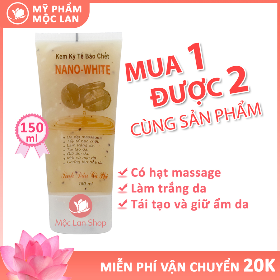 Tẩy tế bào chết cho mặt tinh dầu cà phê - Tẩy bào chết Nano White 150ml