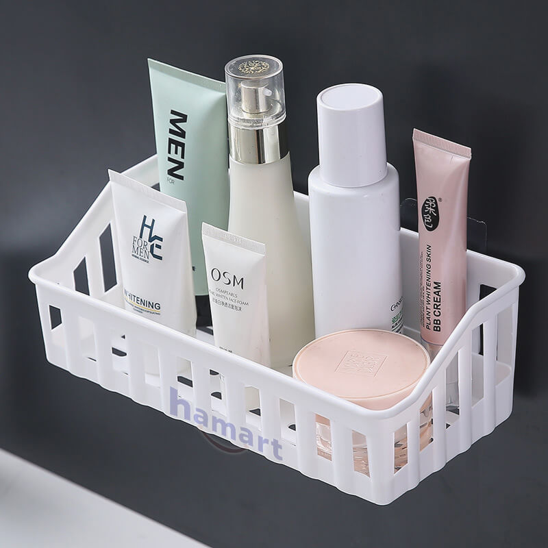 1PC Bathroom Shelf Organizer No Drill Organizer Shower Storage Rack Wall Mount Plastics Toilet Shampoo Holder Bathroom Accessories