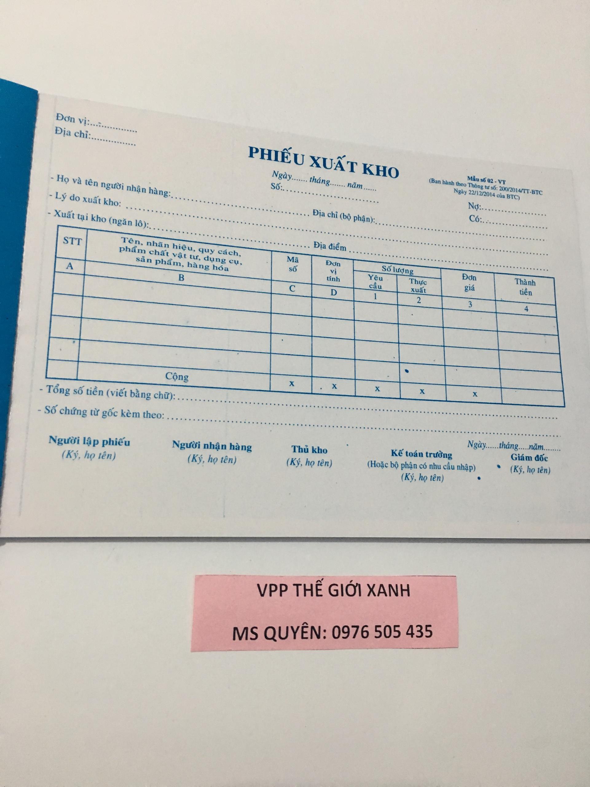 Set 10 cuốn phiếu xuất 2 liên nhỏ