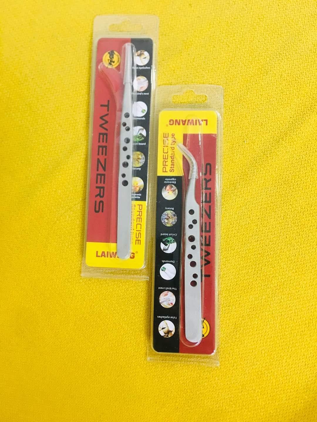 cặp đôi nhíp cong thẳng lỗ nối mi ( 1 nhíp cong + 1 nhíp thẳng )