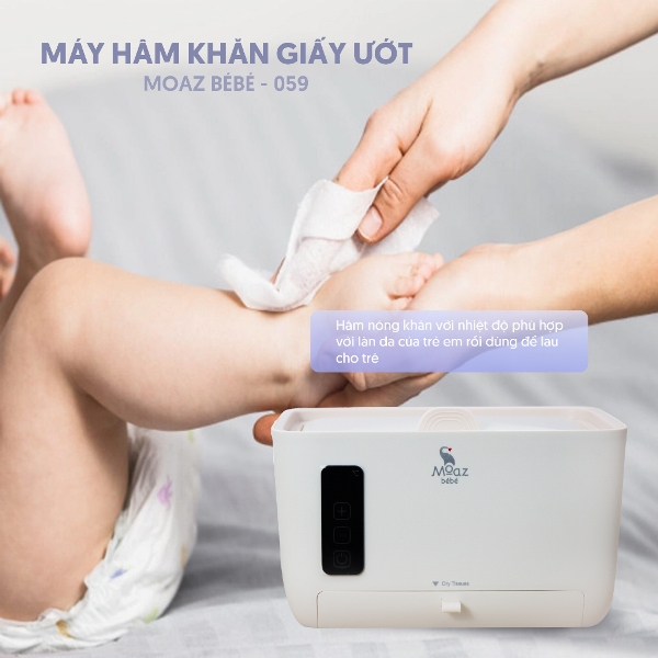 (FREESHIP ĐẾN 50k) Máy Hâm Ấm Khăn Giấy Ướt, Máy Làm Ấm Khăn Giấy Ướt MB059 Moaz BéBé MB 059 NAM9