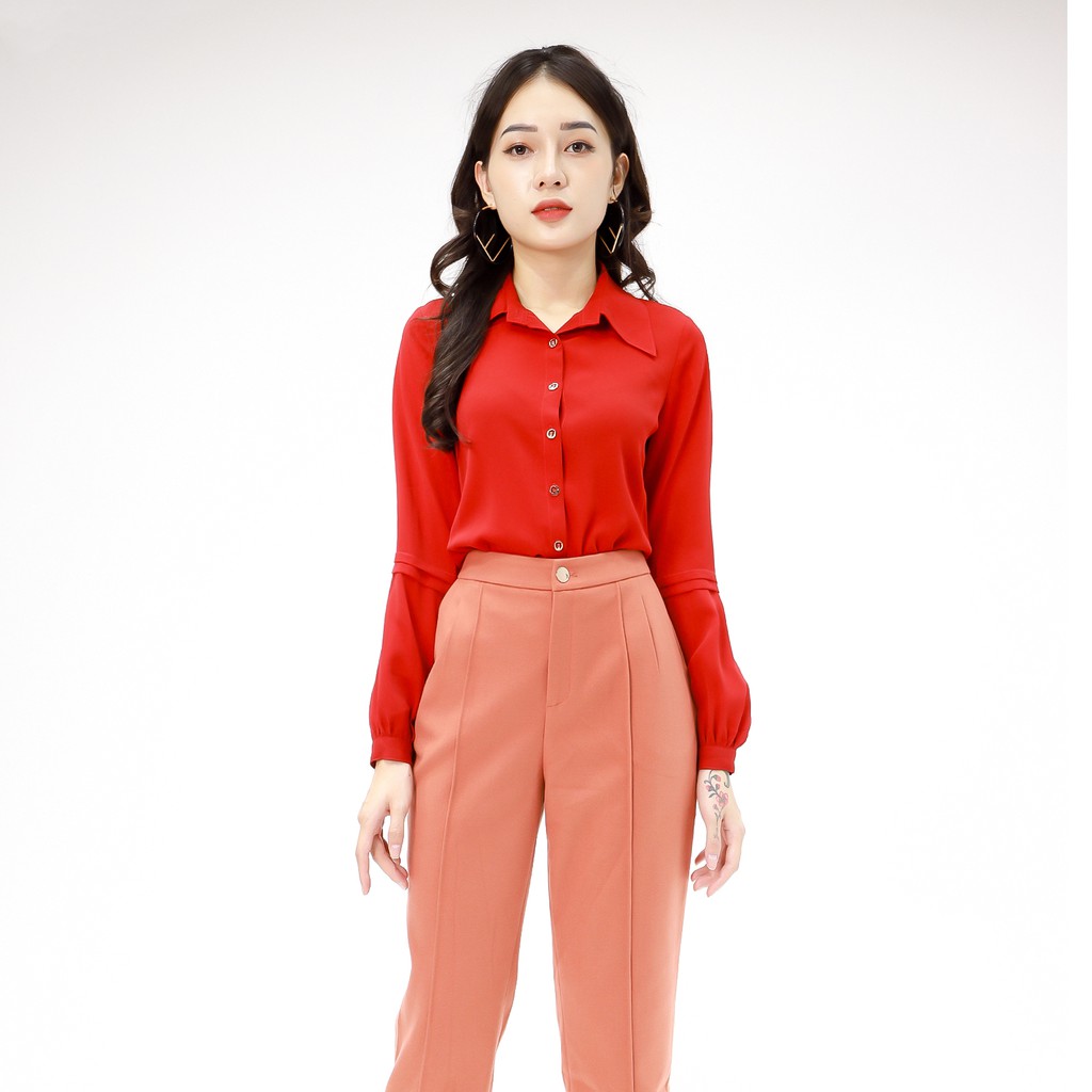 Áo sơ mi cổ đức , tay chuông emspo sml2422