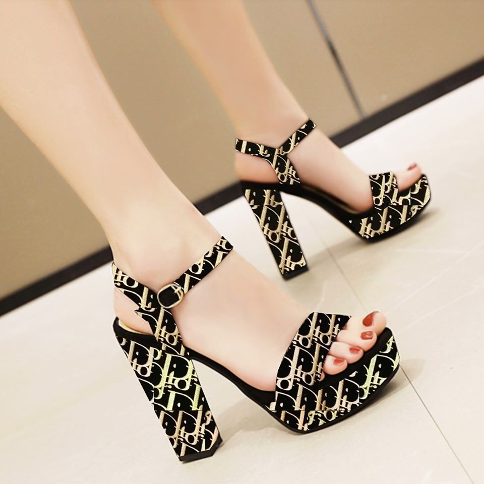[HCM]Giày cao gót nữ phối chữ cao cấp (Đủ Size 35-39) - CG507