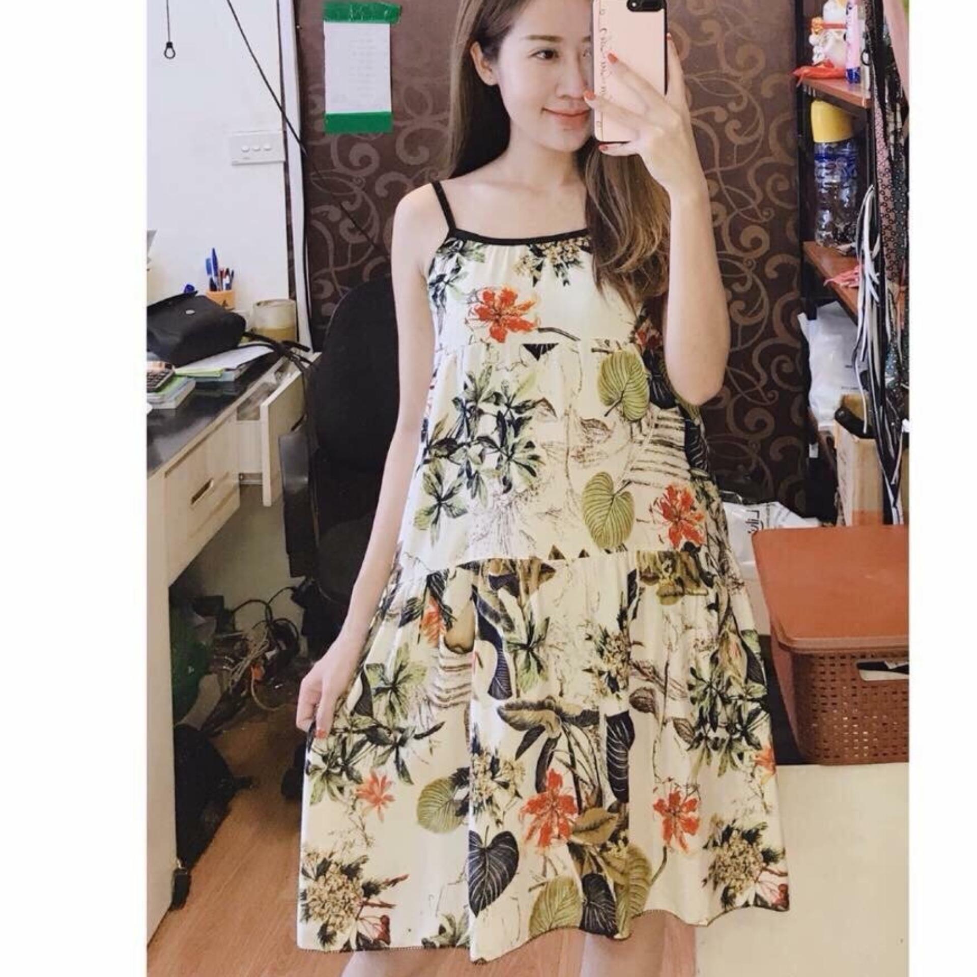 Váy bầu,đầm bầu thời trang thiết kế chất lụa thô freesize từ 45 đến 70kg