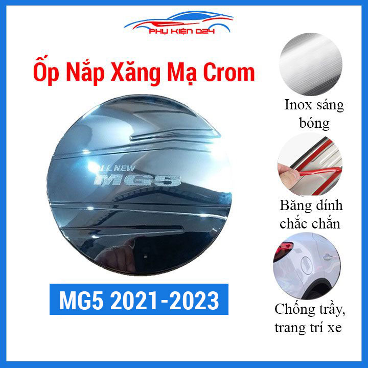 Ốp nắp bình xăng ô tô MG5 2021 2022 2023 mạ crom, trang trí, bảo vệ, chống trầy xước xe hơi