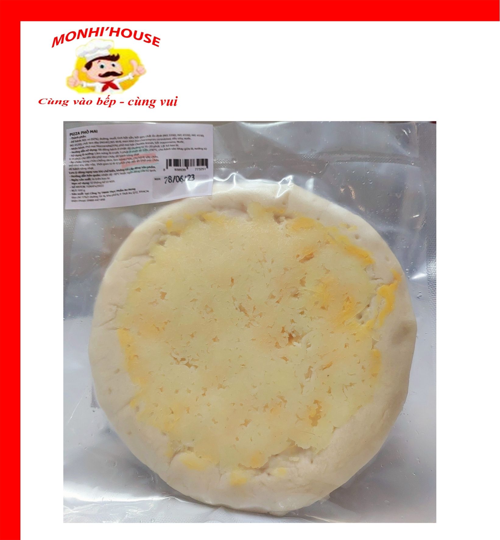 Bánh Pizza Phô mai mozzarrella , Pizza chế biến sẵn size 16cm
