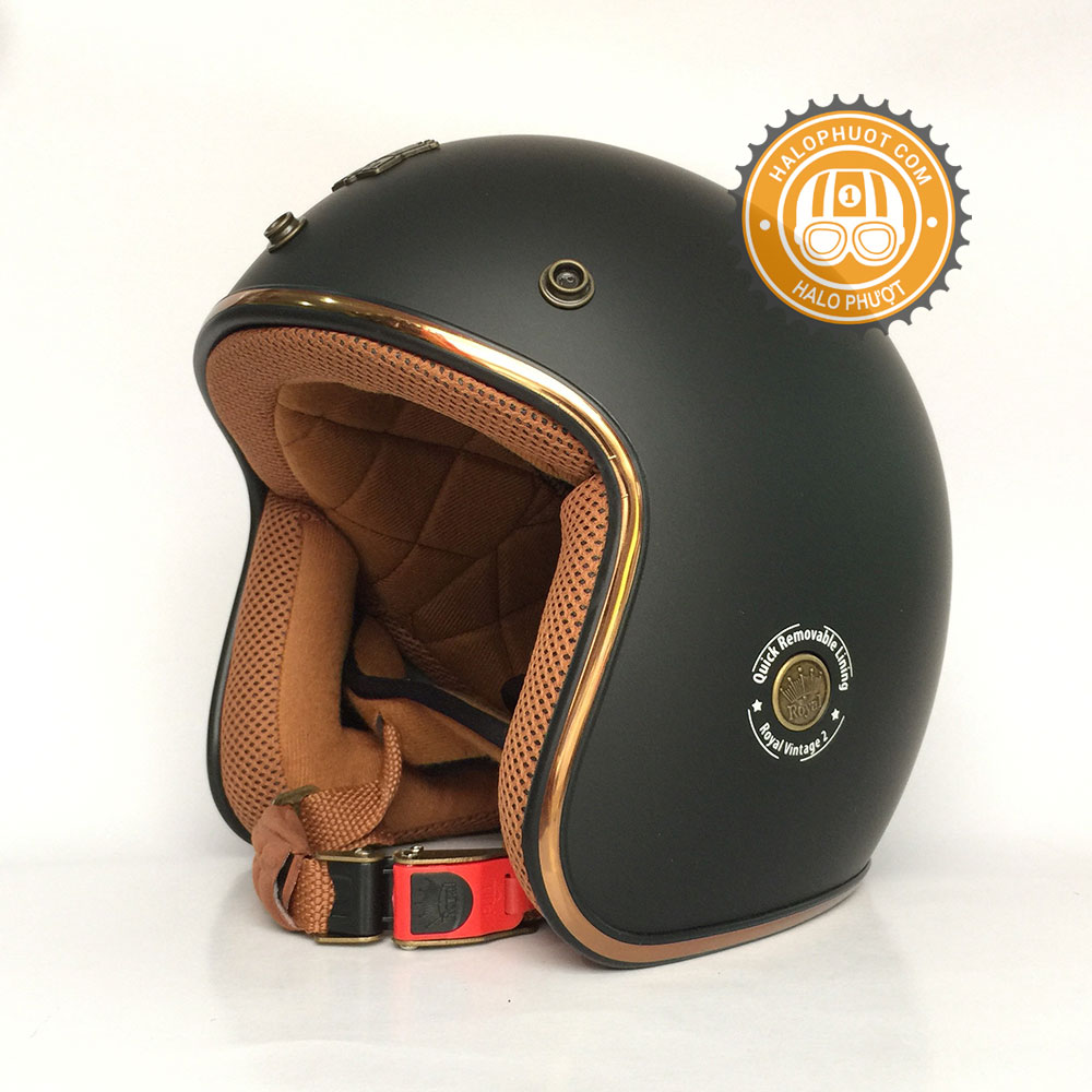 Nón bảo hiểm 3/4 Royal M20C Đen nhám cao cấp (Lót tháo rời)