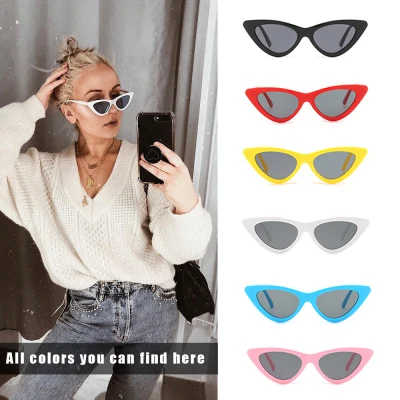 ASSUME Fashion Anti-Reflective Vintage Sexy Colorful Eyewear Anti-UV Cat Eye Sunglasses Sunglasses