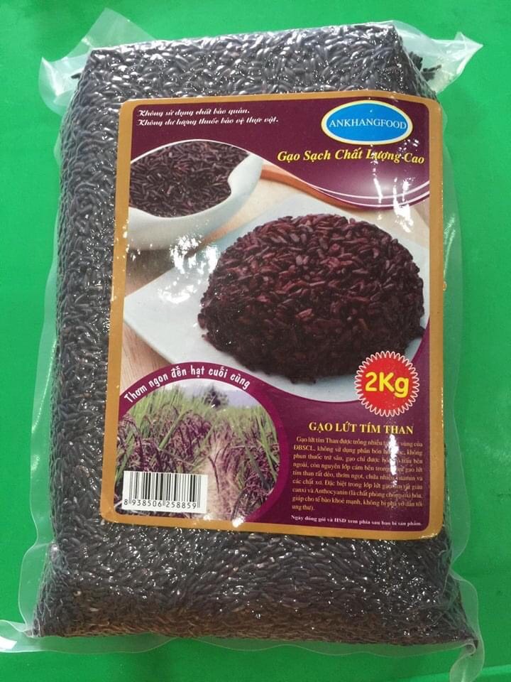 GẠO LỨT TÍM THAN AN KHANG FOOD ( HÚT CHÂN KHÔNG 2KG )