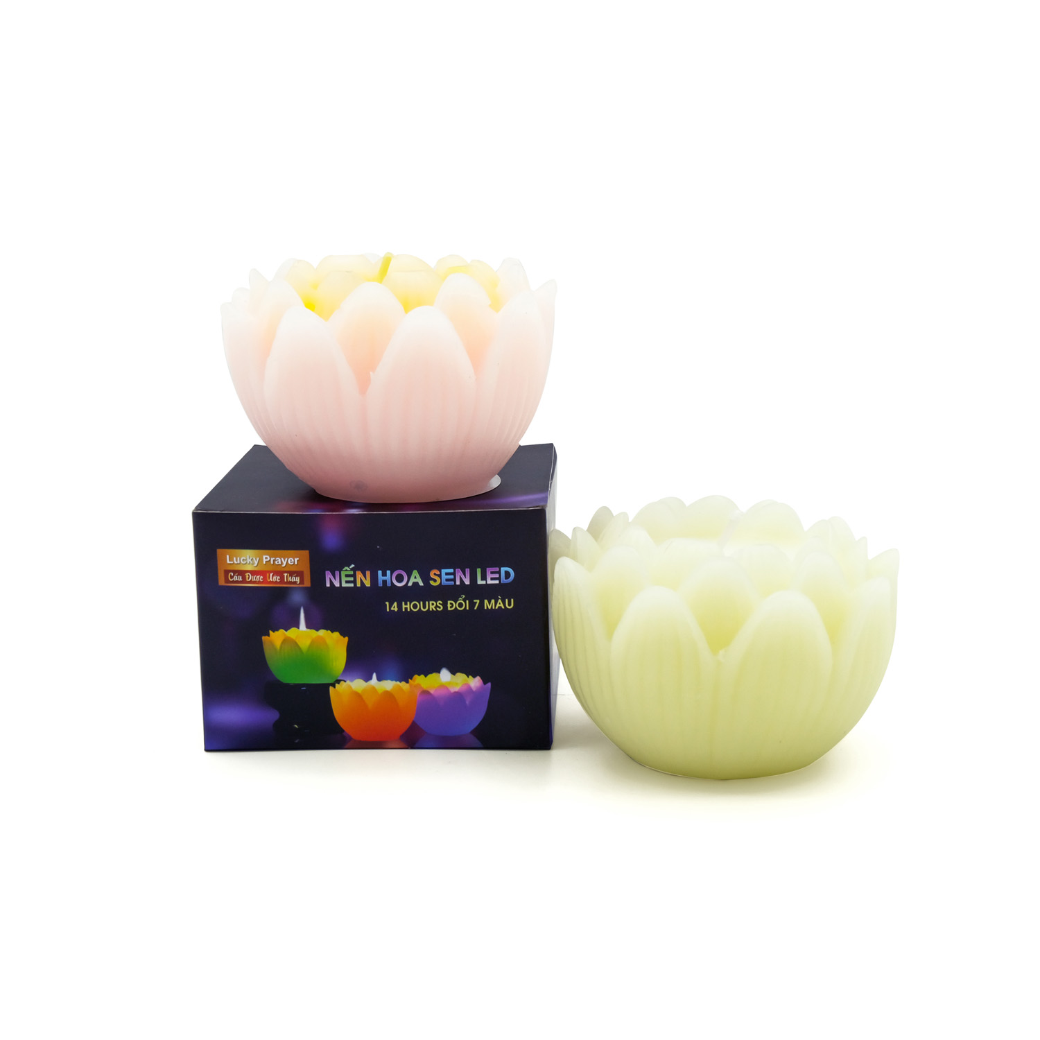 Nến hoa sen Led đổi màu 200 gram