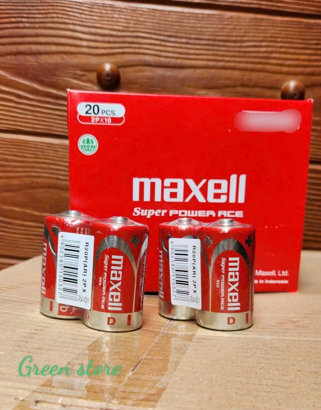 Combo 4 viên đại đỏ Maxell size D 1.5V R20P Nhập Khẩu Indonesia