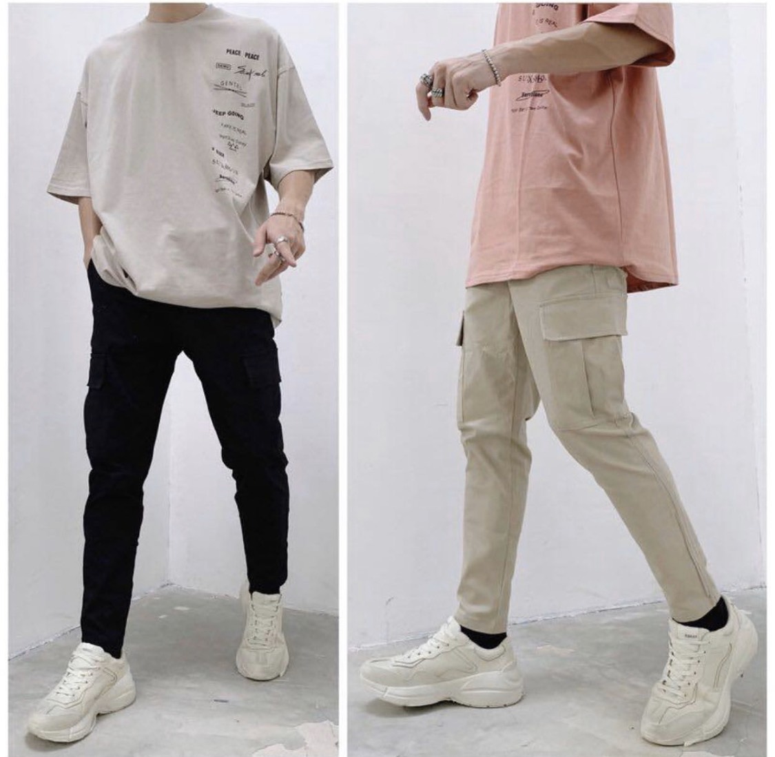 Quần jogger pant box túi hộp unisex ống suông chất kaki  Beway