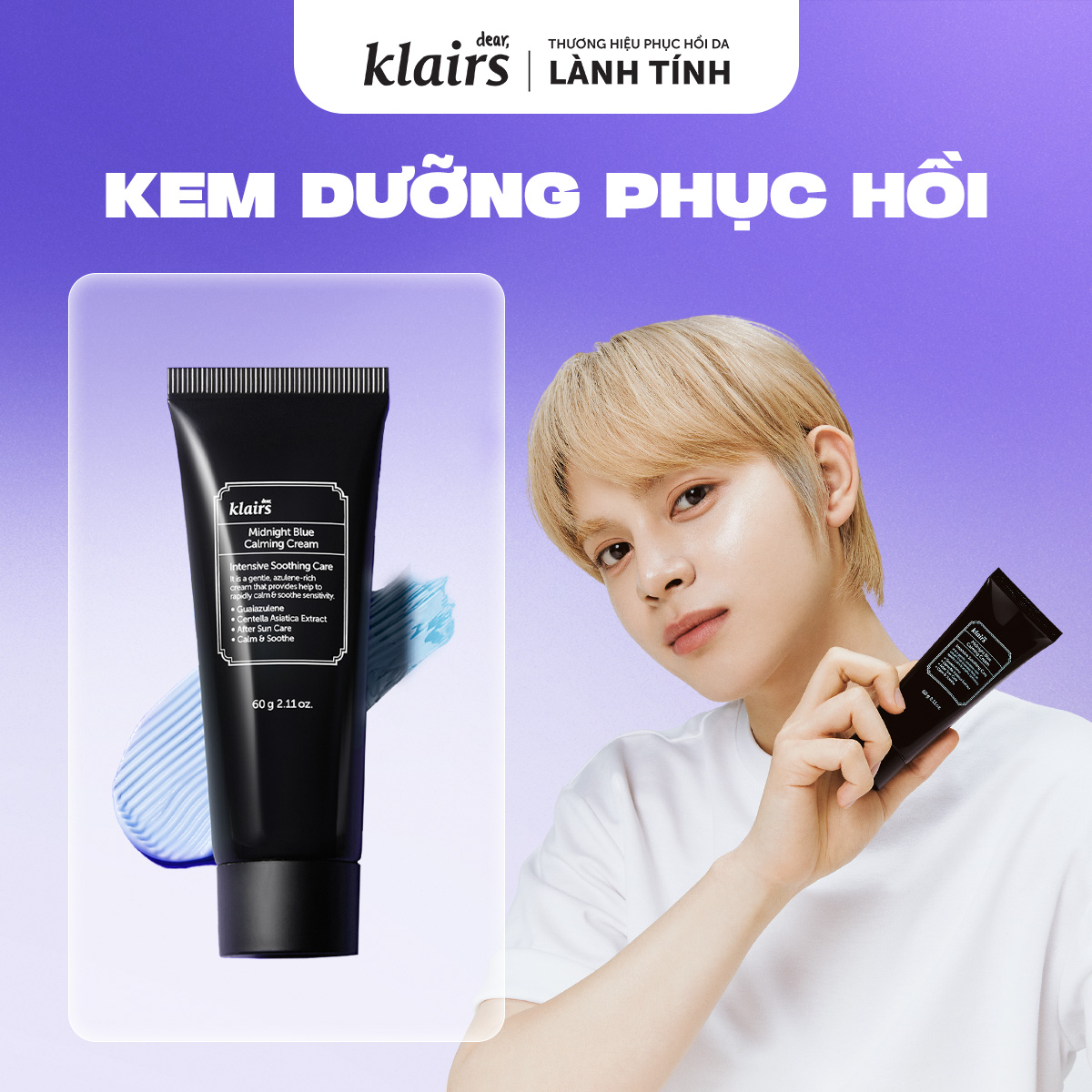 Kem dưỡng da DEAR, KLAIRS MIDNIGHT BLUE CALMING CREAM 60ml