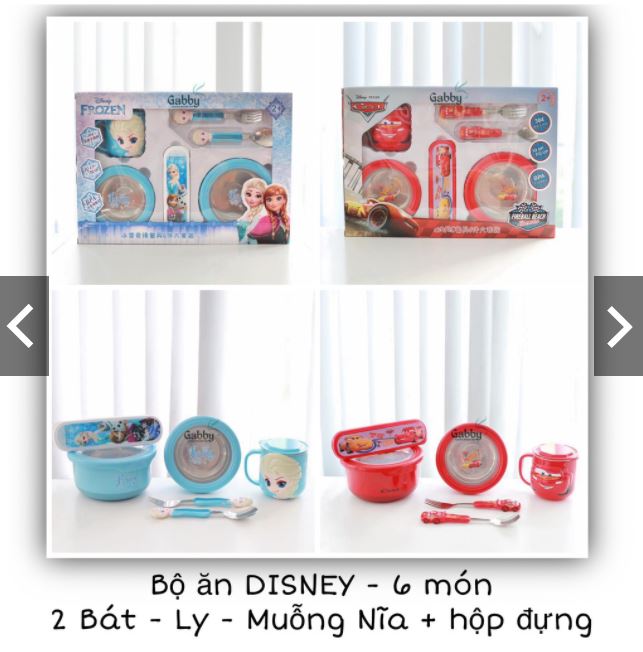 (SET QUÀ TẶNG)BỘ ĂN DẶM DISNEY CHO BÉ (MICKEY/MINNIE/ELSA/MC QUEEN)