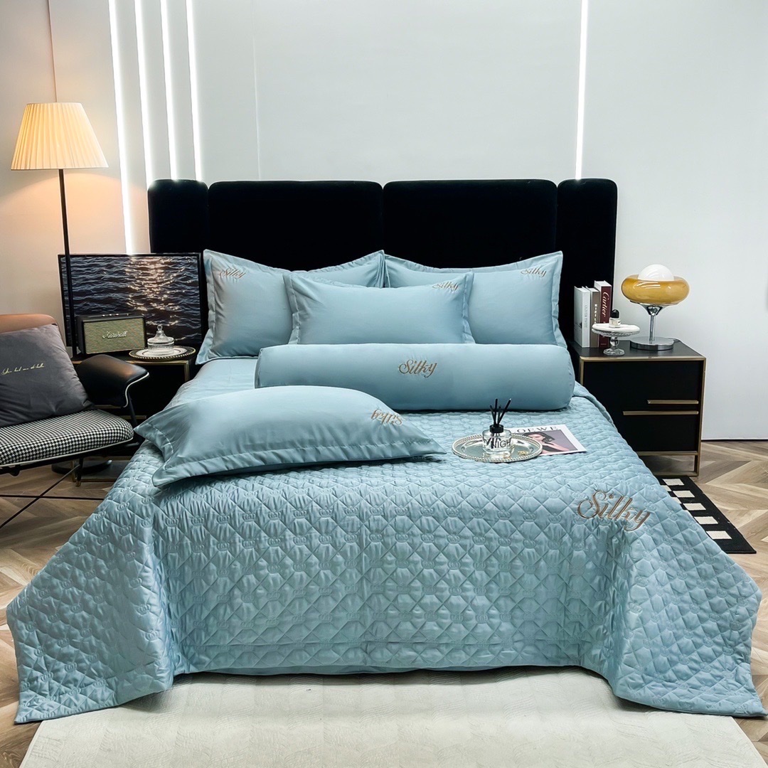 ✨ set 5 món chăn chần ga gối silky phi lụa nhập khẩu