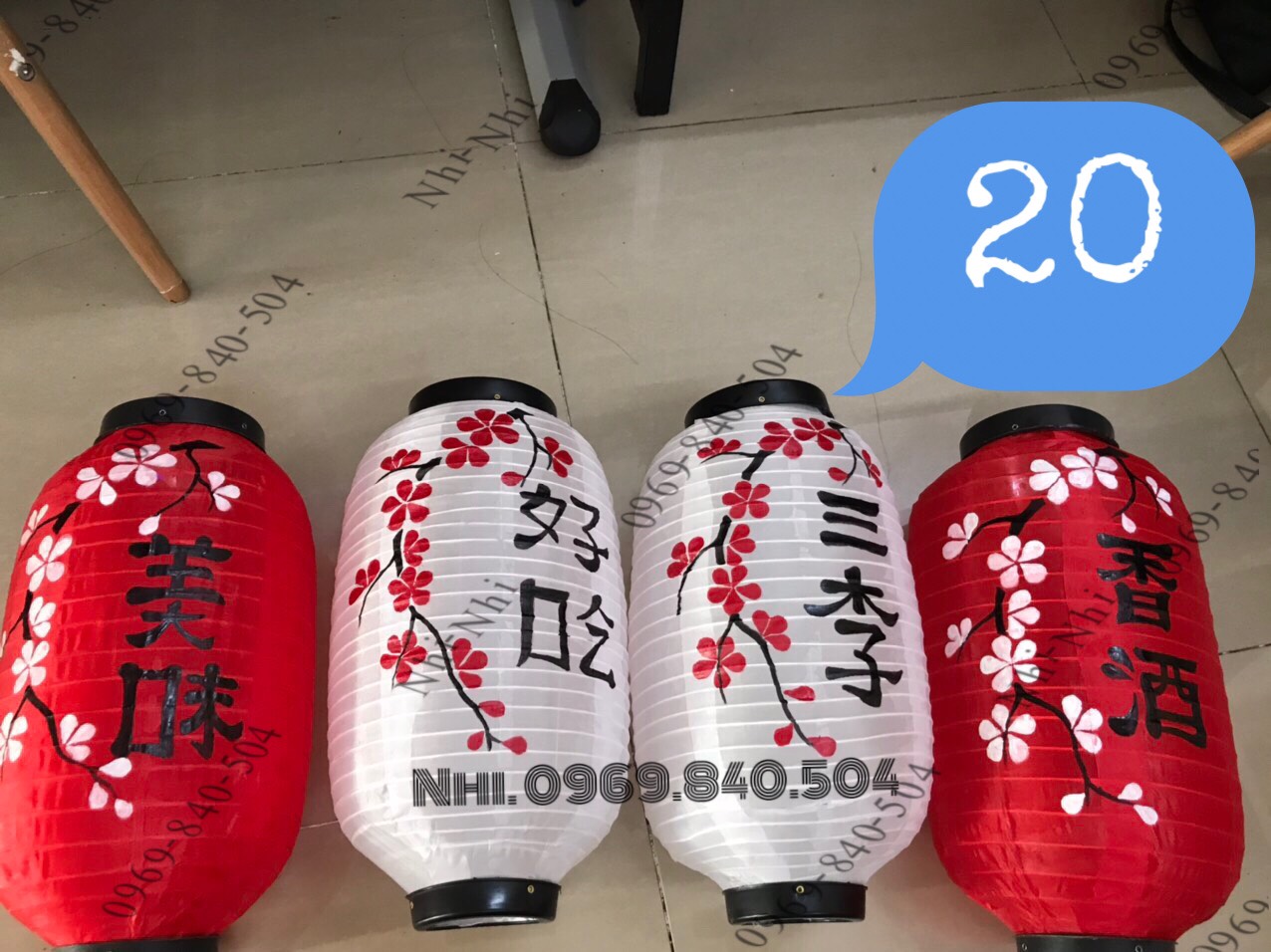 [HCM]Lồng đèn Nhật- vẽ-50x25cm