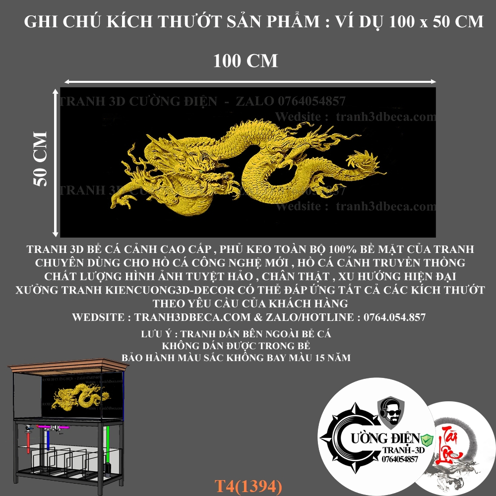 Tranh dán bể cá nhiều kích thướt - Cường Điện