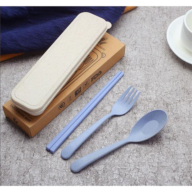 [HCM]Bộ đũa muỗng nĩa lúa mạch