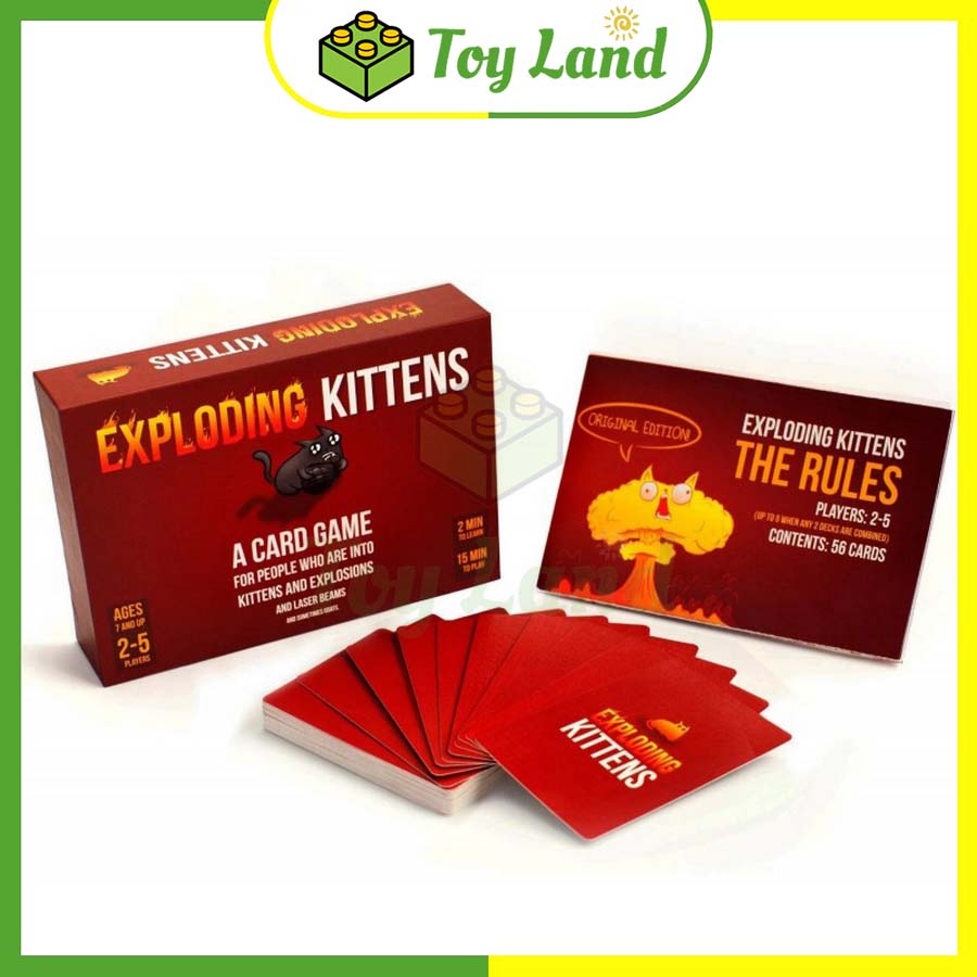 [Hộp Cứng Vàng] Bài Mèo Nổ Việt Hóa Boardgame 154 Lá Chất Giấy Dày Chống Nước - Toy Land