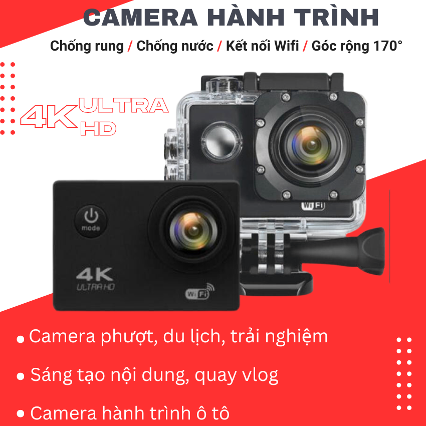 Camera hành trình chống nước chống rung 4K ULTRA HD, Camera hành trình ...