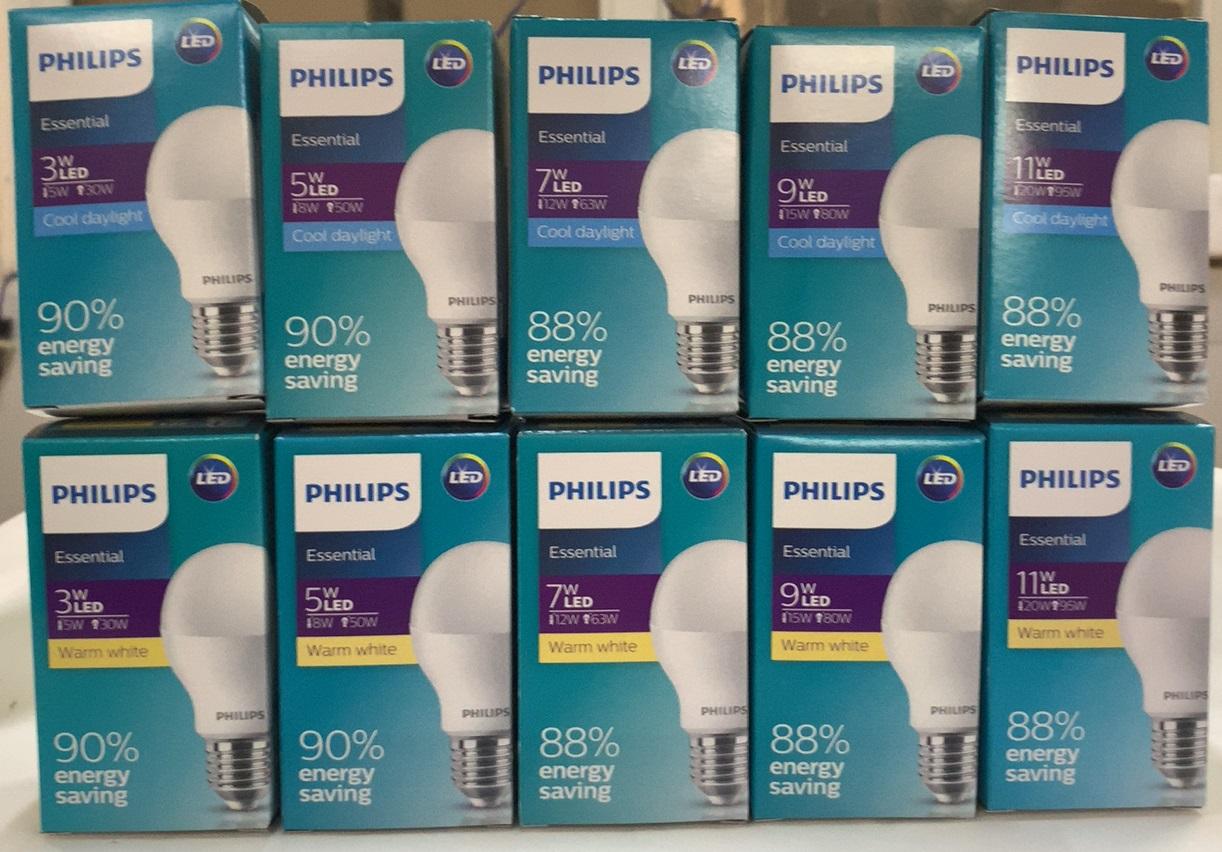 Bóng đèn Philips LED siêu sáng tiết kiệm điện Essential 9W E27 A60
