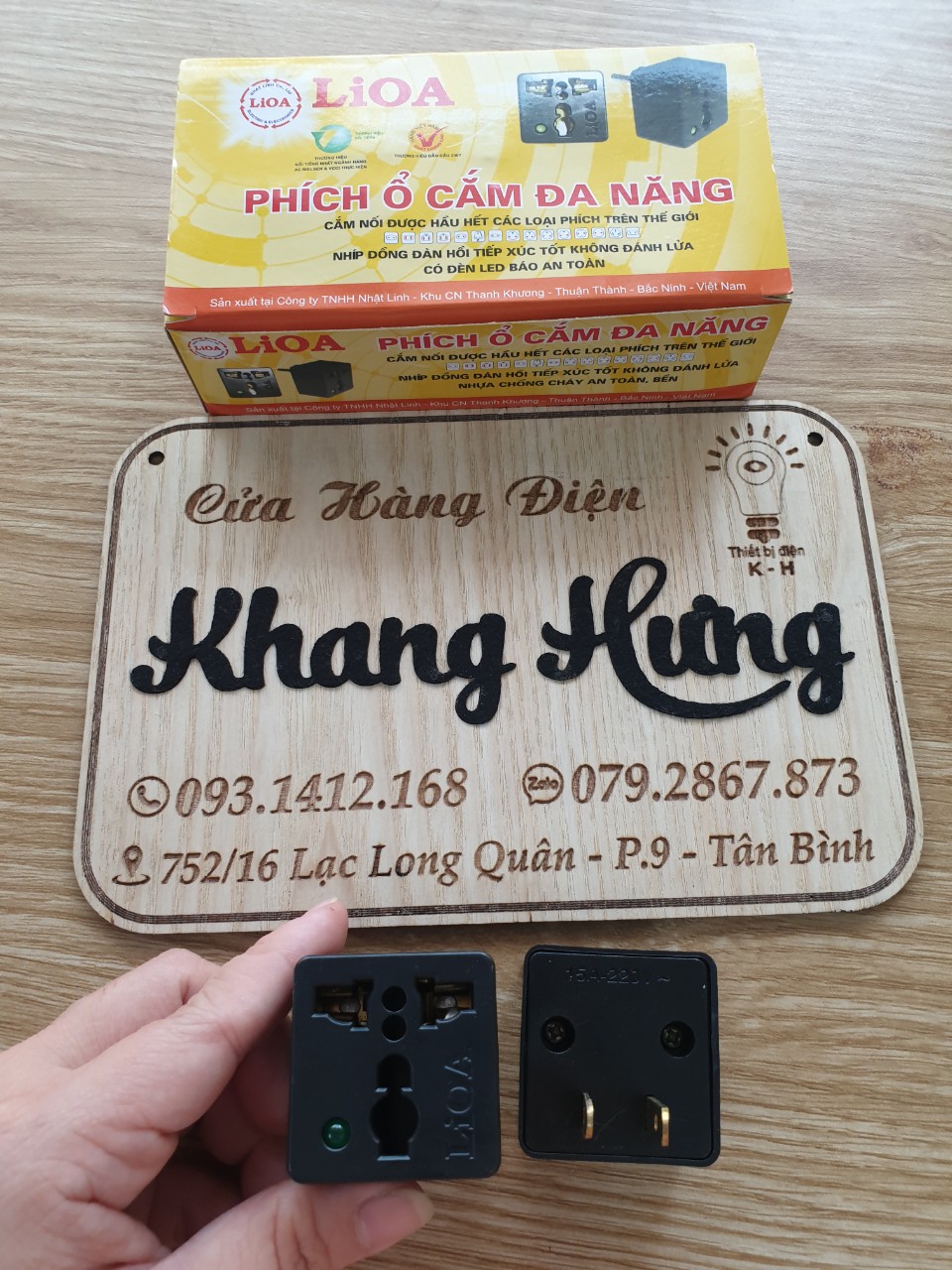 Ổ cắm nối đa năng lioa chân cắm dẹt chuyển 3 chấu thành 2 chấu 15a/220v - oncd
