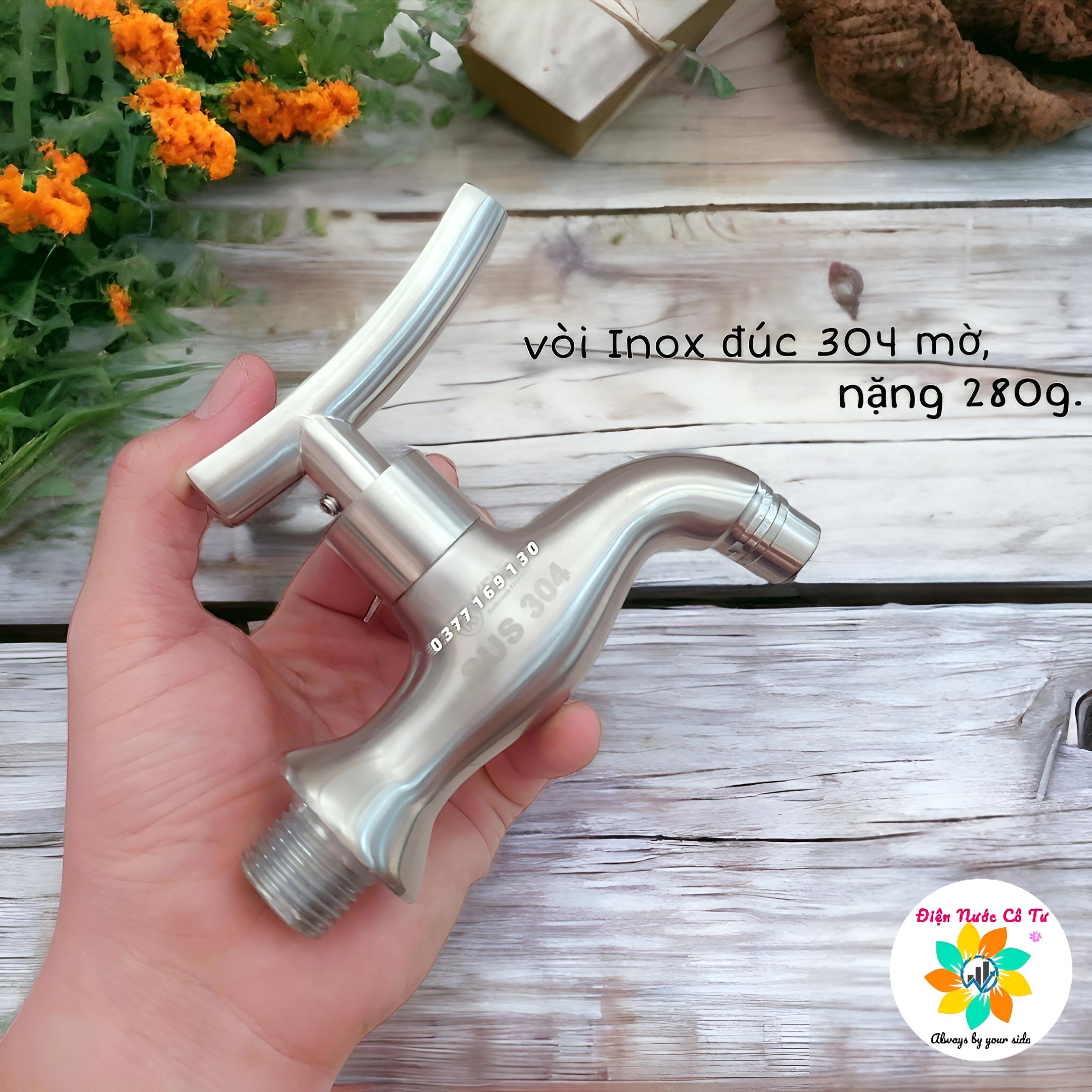 Vòi nước vòi hồ Inox mờ SUS 304