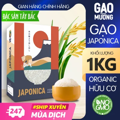 1Kg Gạo Hữu Cơ Japonica Nhật Bản - GAO Mường - Ngôi Sao Tây Bắc - Gạo Organic Chuẩn Vị, Cơm Dẻo Vừa, Thơm Ngon