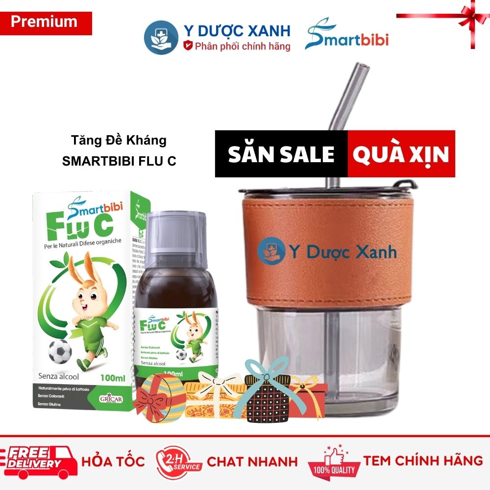 SMARTBIBI FLU C, 100ml, Syrup to support breathing, increase baby's resistance - Green Medicine