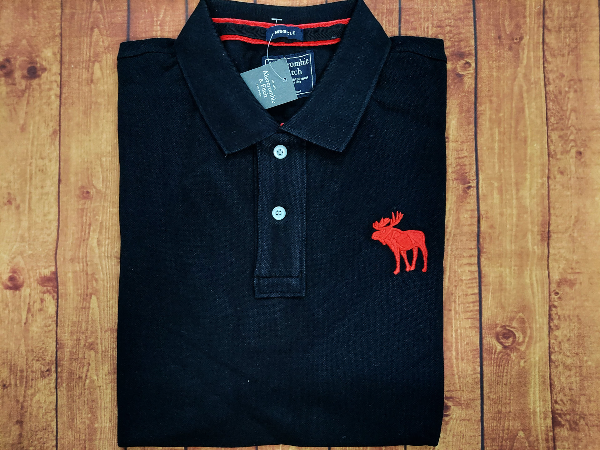 Áo thun polo Abercrombie Black New