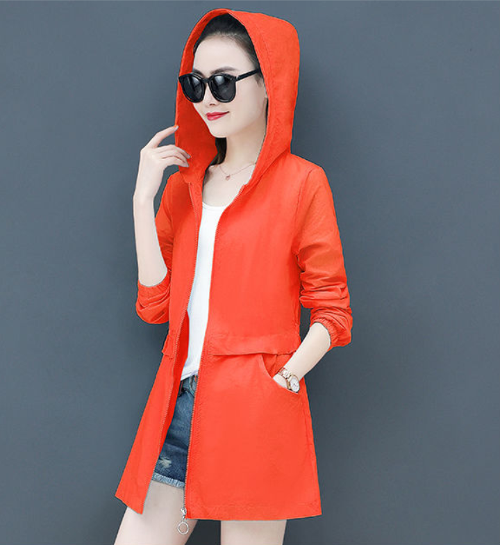 Áo khoác gió mỏng có mũ phong cách Hàn Quốc