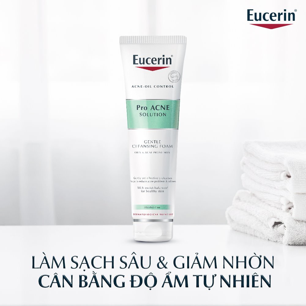 Sữa Rửa Mặt Tạo Bọt Cho Da Mụn Eucerin Pro Acne Solution Gentle Cleansing Foam 150g