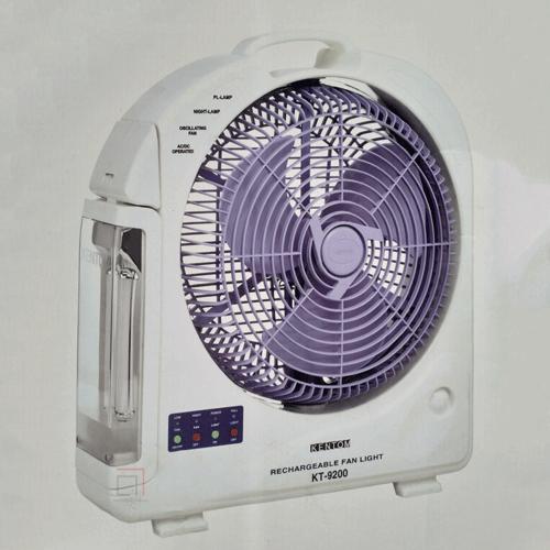 Quạt sạc kiêm đèn sạc 2 bình Kentom KT9200 (Trắng)