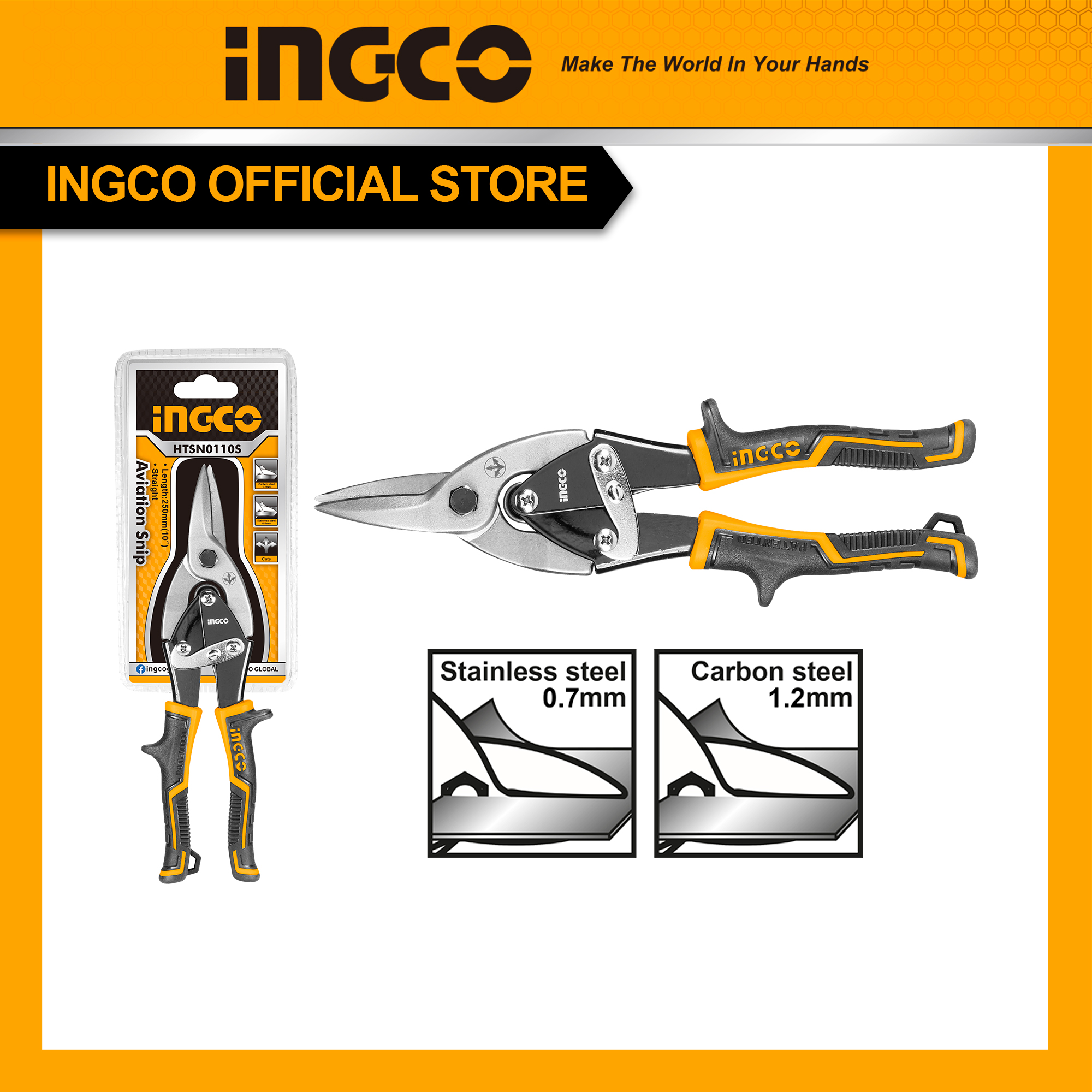 Kéo cắt tôn ingco htsn0110s