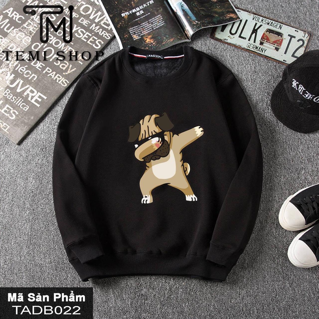 [HCM]ÁO NỈ SWEATER UNISEX CHÓ KUNGFU CÓ BIGSIZE CHẤT NỈ BÔNG DÀY DẶN