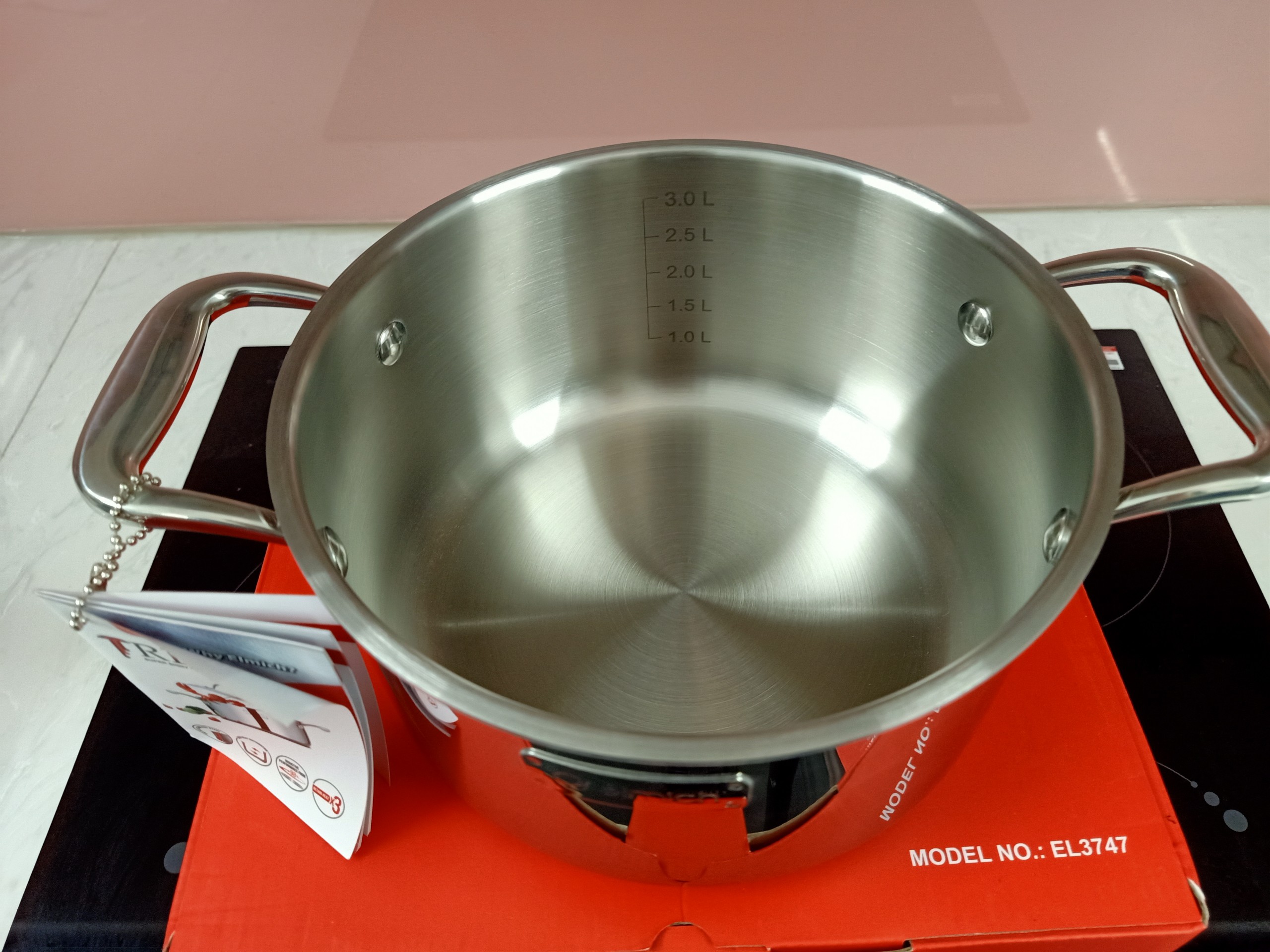 Nồi  Inox 3 lớp cao cấp đáy liền Elmich Trimax XS 3747 18cm, 20cm, 24cm, 26cm, 28cm