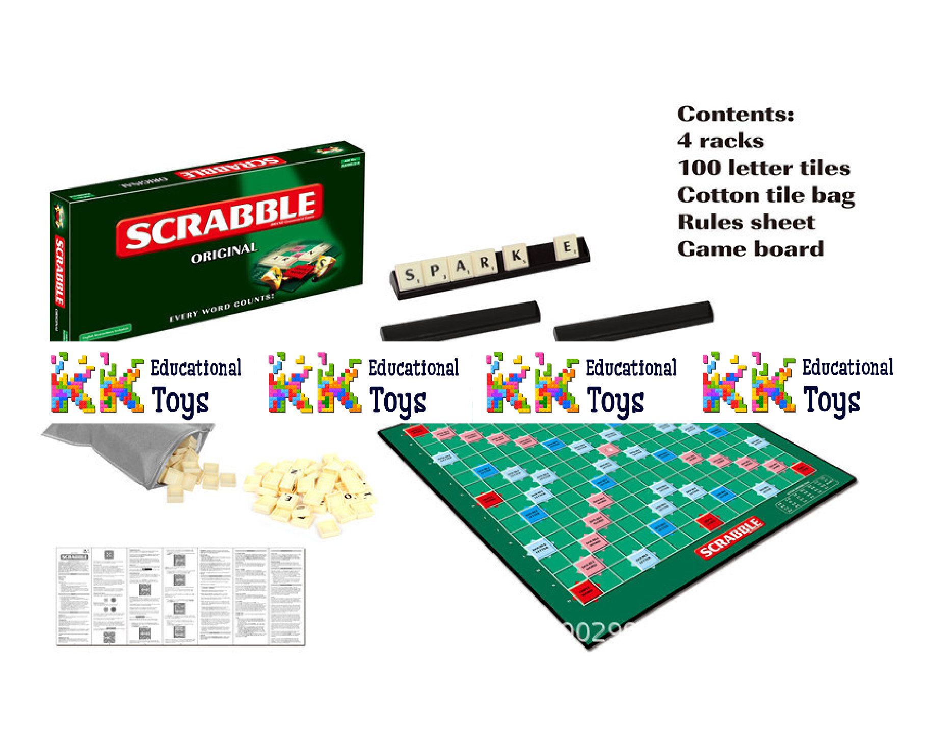 Board game:  Xếp chữ - Scrabble game - KKstore