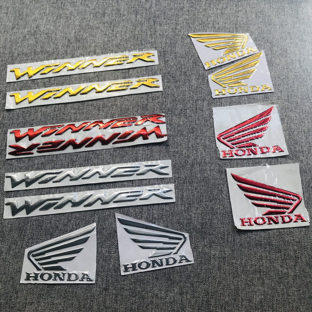 Combo Tem chữ Winner + Logo Cánh Chim Honda.